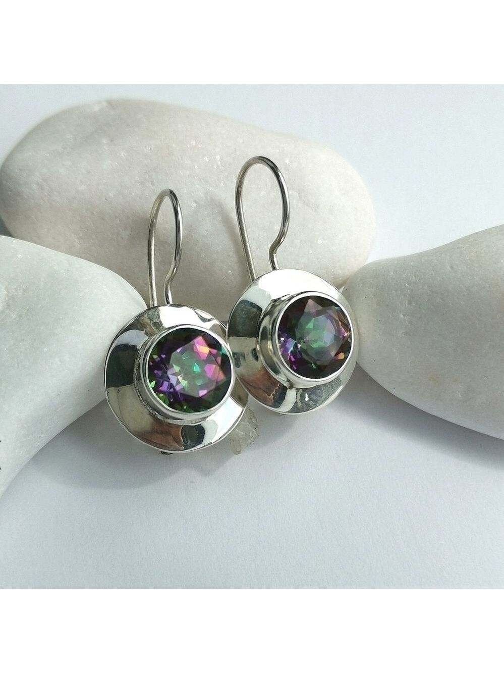 Sterling Silver Mystic Topaz Earrings - Picture 5 of 8